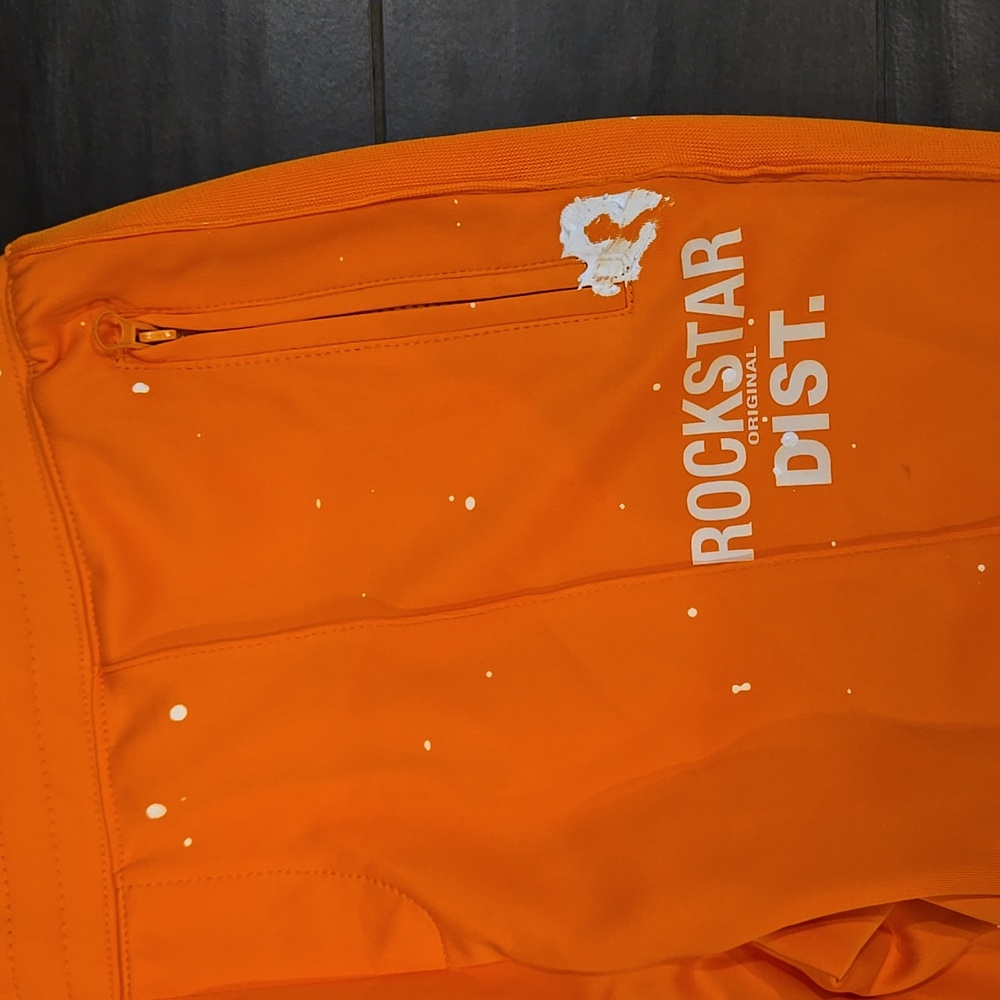 Original Rockstar Streetwear Orange Stacked Pants NWOT Sz L - Picture 2 of 4